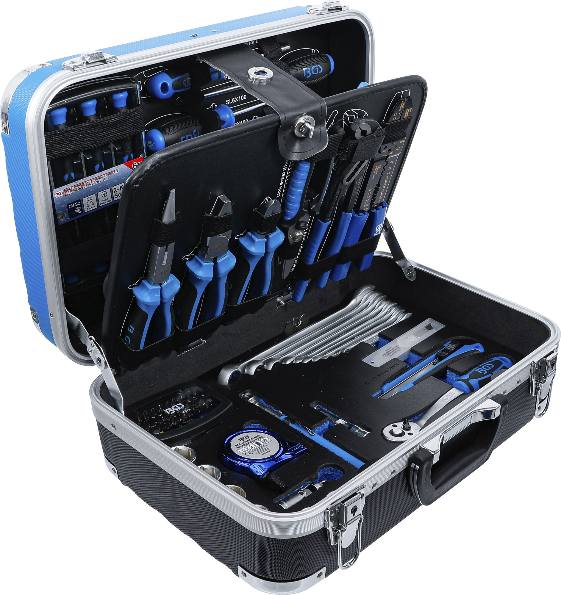 BGS Technic 9-15505 ABS-műanyag szerszámos koffer, általános szerszámokkal felszerelt, 106 részes termék fő termékképe