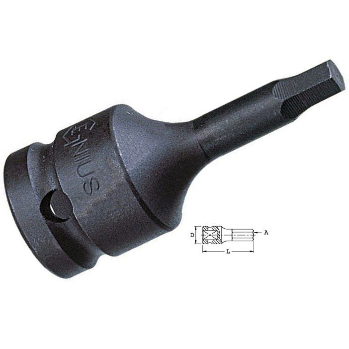 Genius Tools 447612 1/2"-os gépi dugókulcs fej, imbusz, 12 mm termék fő termékképe