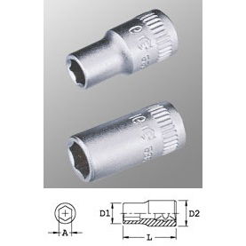 Genius Tools 222514 1/4"-os 6 lapú dugókulcs fej, 14 mm termék fő termékképe