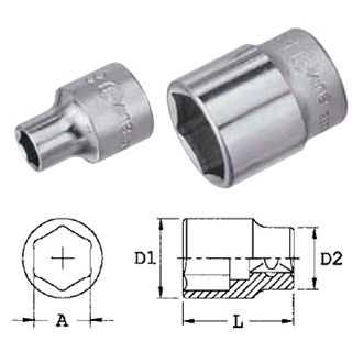 Genius Tools 323207 3/8"-os 6 lapú dugókulcs fej, 7 mm termék fő termékképe