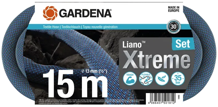 Gardena Liano™ Xtreme textil tömlő készlet, 13 mm (1/2"), 35 bar, 15 m/tekercs termék fő termékképe