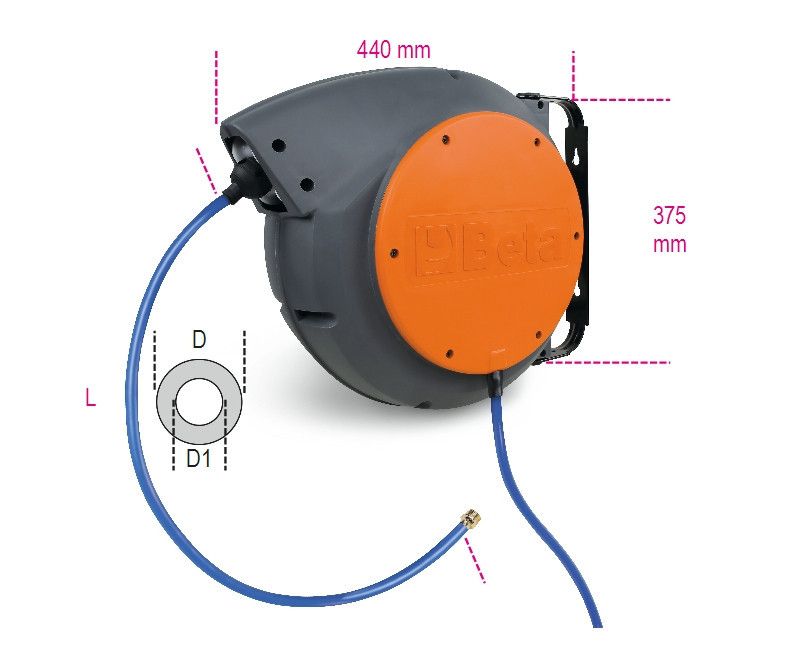 BETA 1900M 10X15-Automatikus rugós tömlődob, 3/8" termék fő termékképe