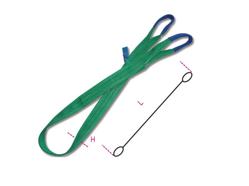 BETA 8153 1-T2 2 t zöld emelőheveder kétrétegű, lapos szalag, erősített karikákkal, nagy ellenállású polieszter (PES) termék fő termékképe