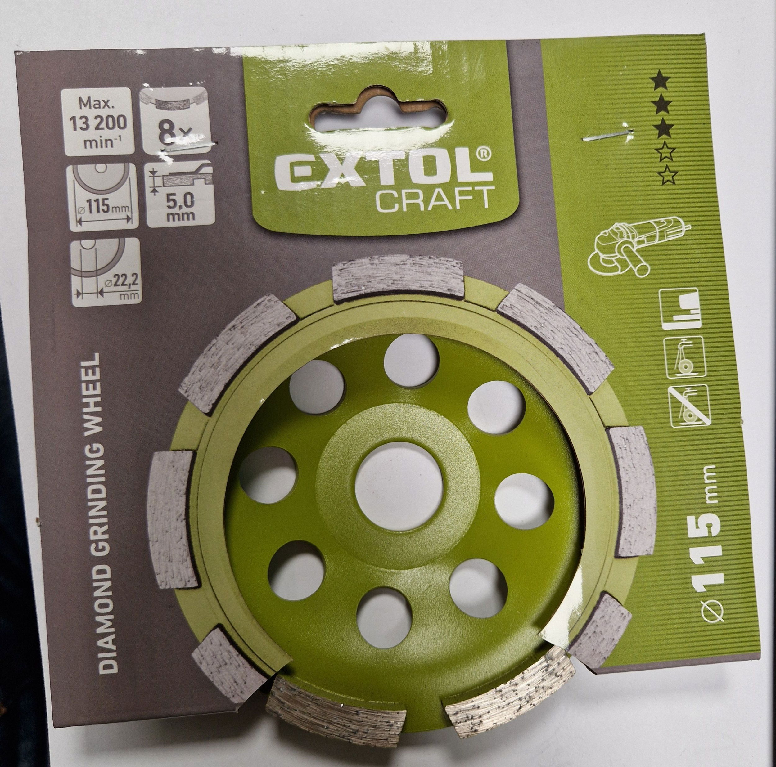 EXTOL Betoncsiszoló korong 115 mm termék fő termékképe