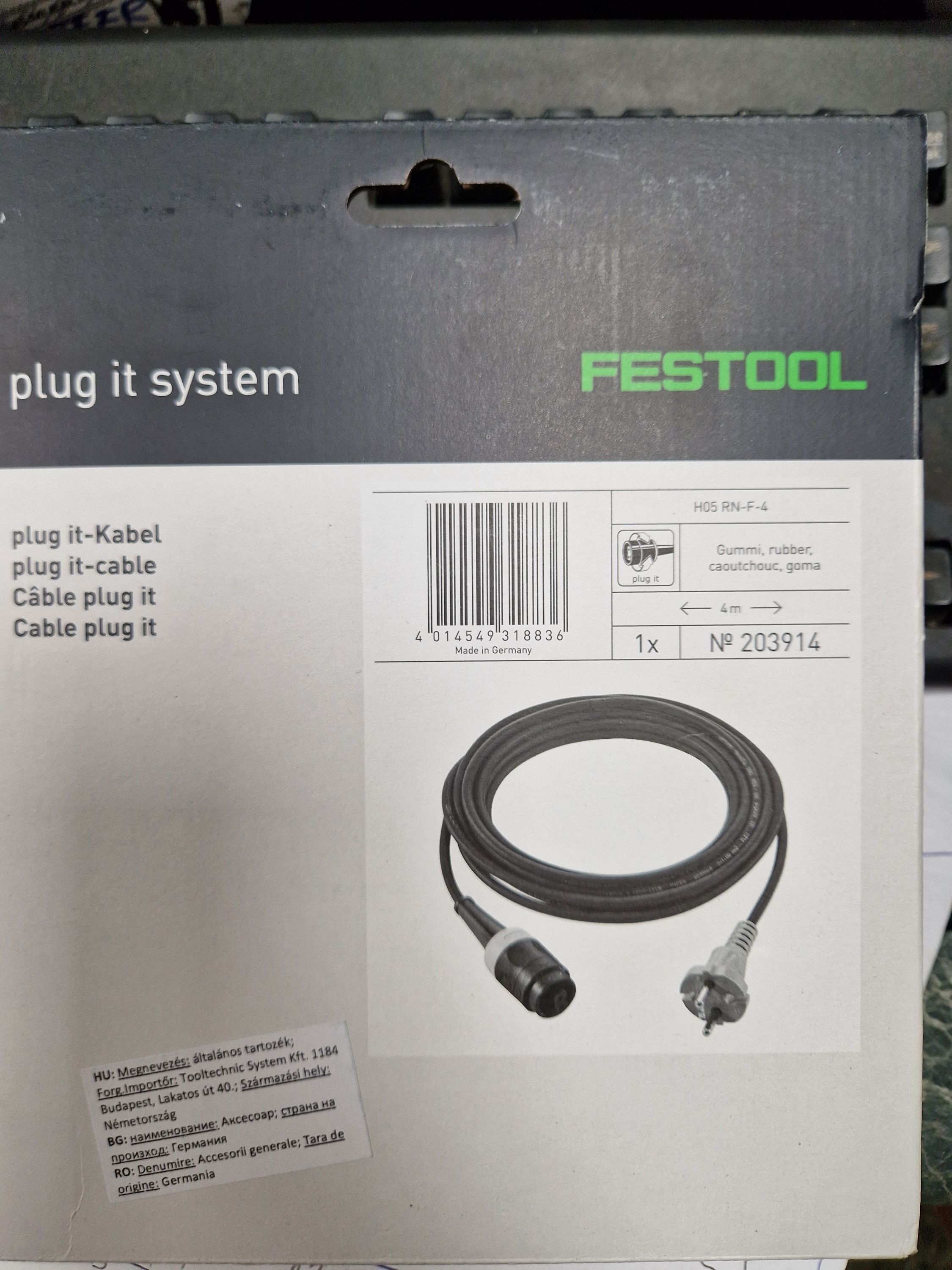 FESTOOL Plug it kábel Euro 4 M termék fő termékképe