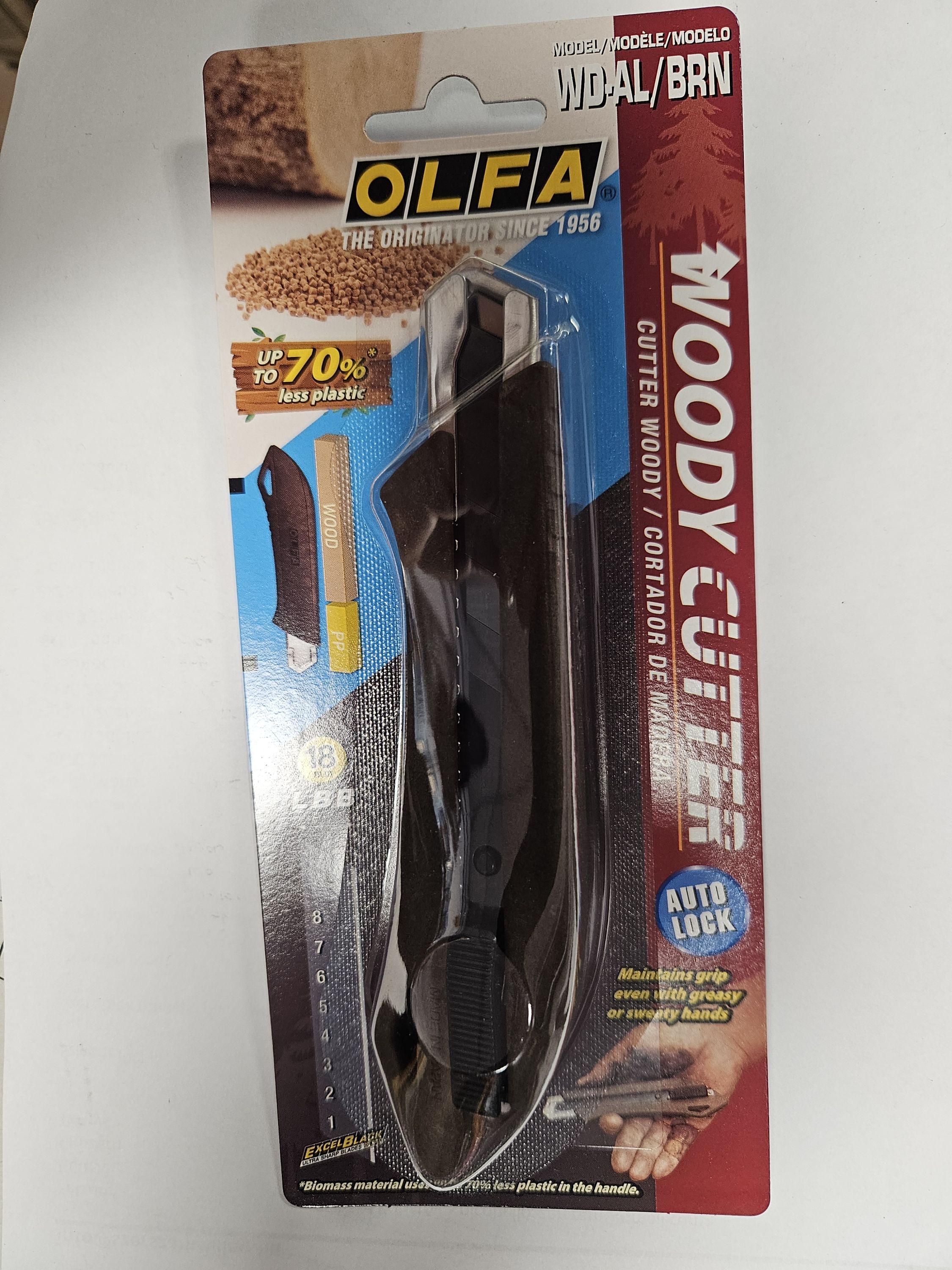OLFA Szike 18mm kitolós  WD-AL/BRN (barna ) termék fő termékképe