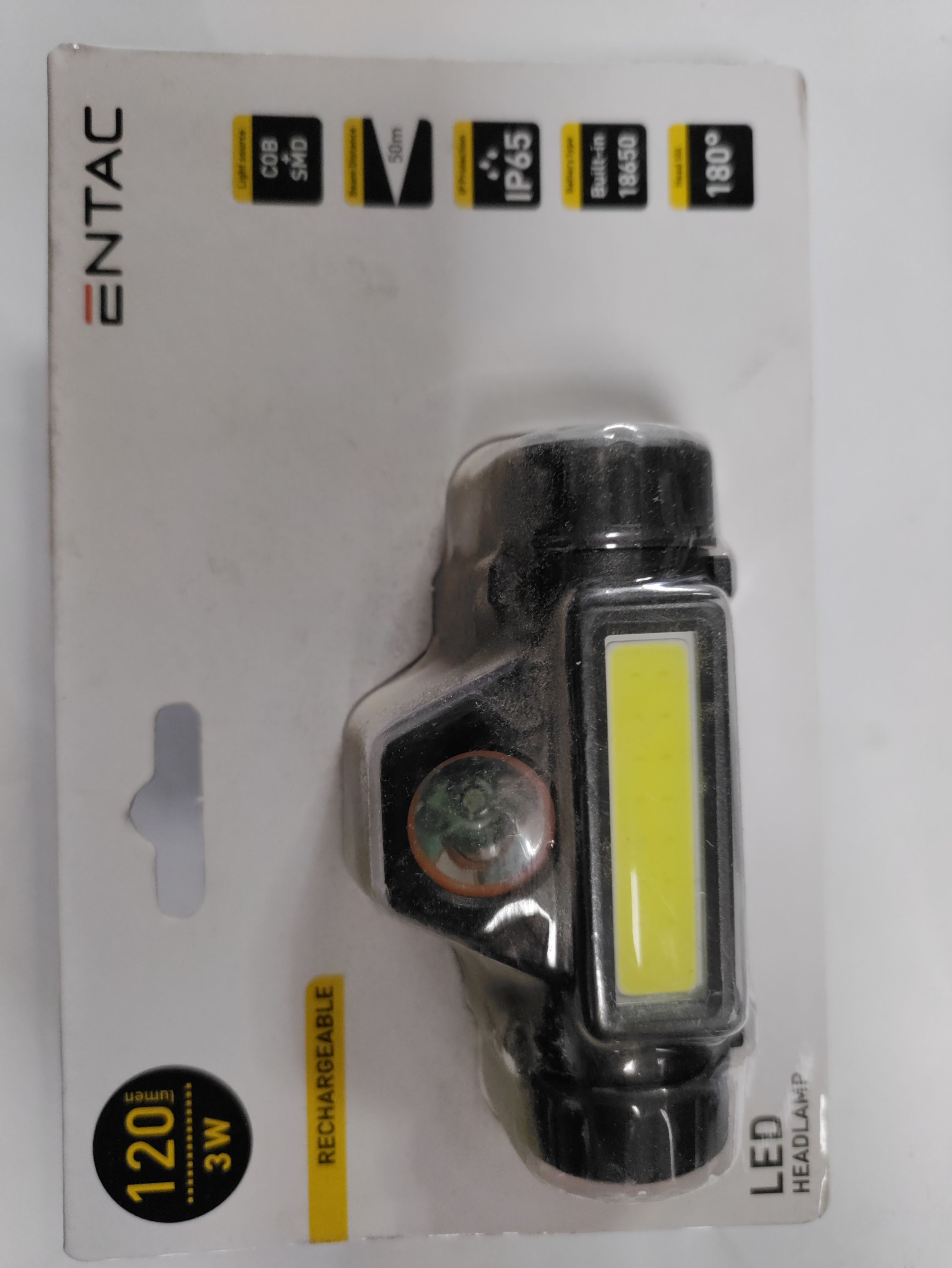 ENTAC LED Fejlámpa akkumulátoros 120 Lm termék fő termékképe