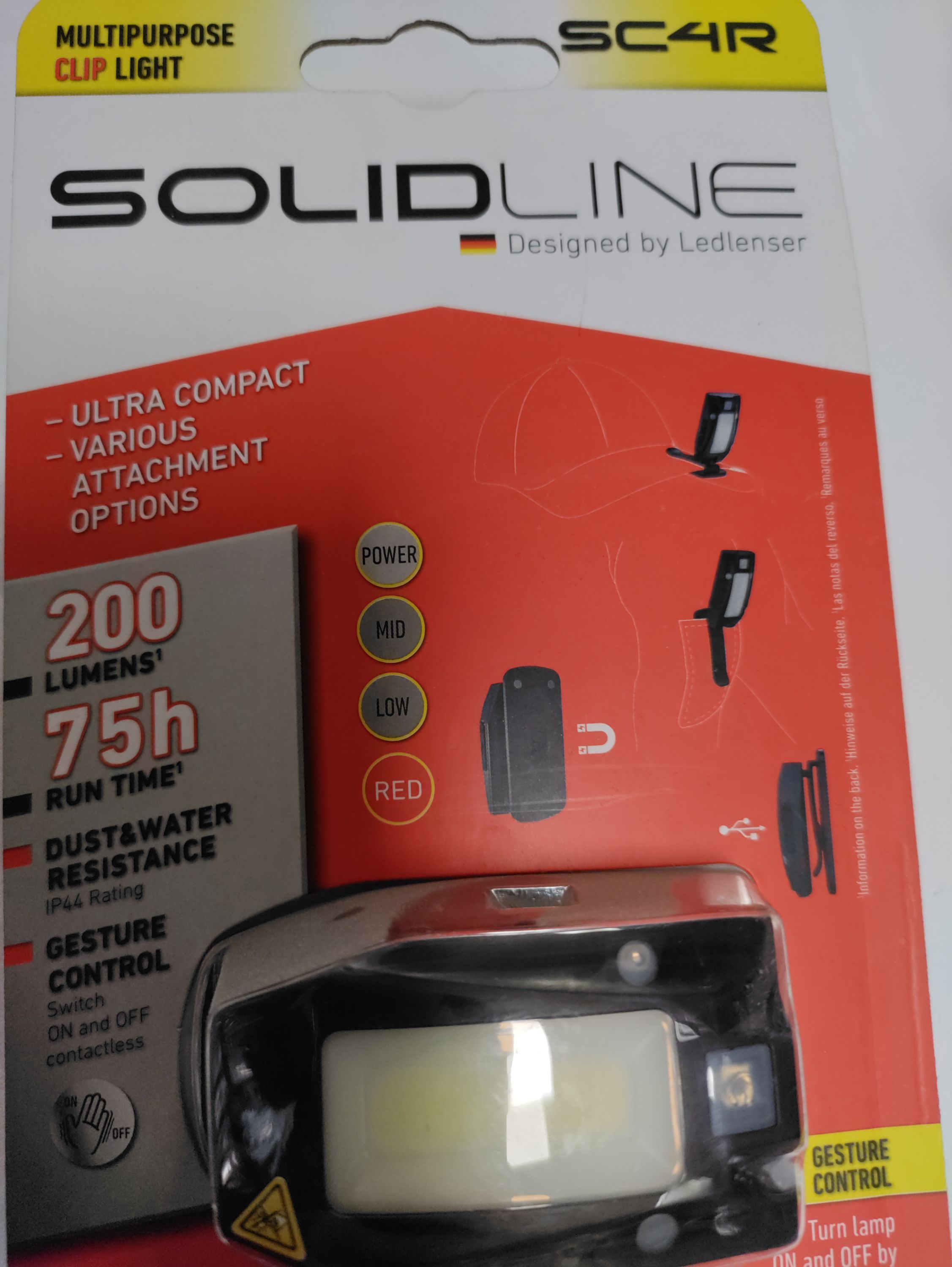 SOLIDLINE Fejlámpa akkumulátoros, csiptethető  200 Lm termék fő termékképe