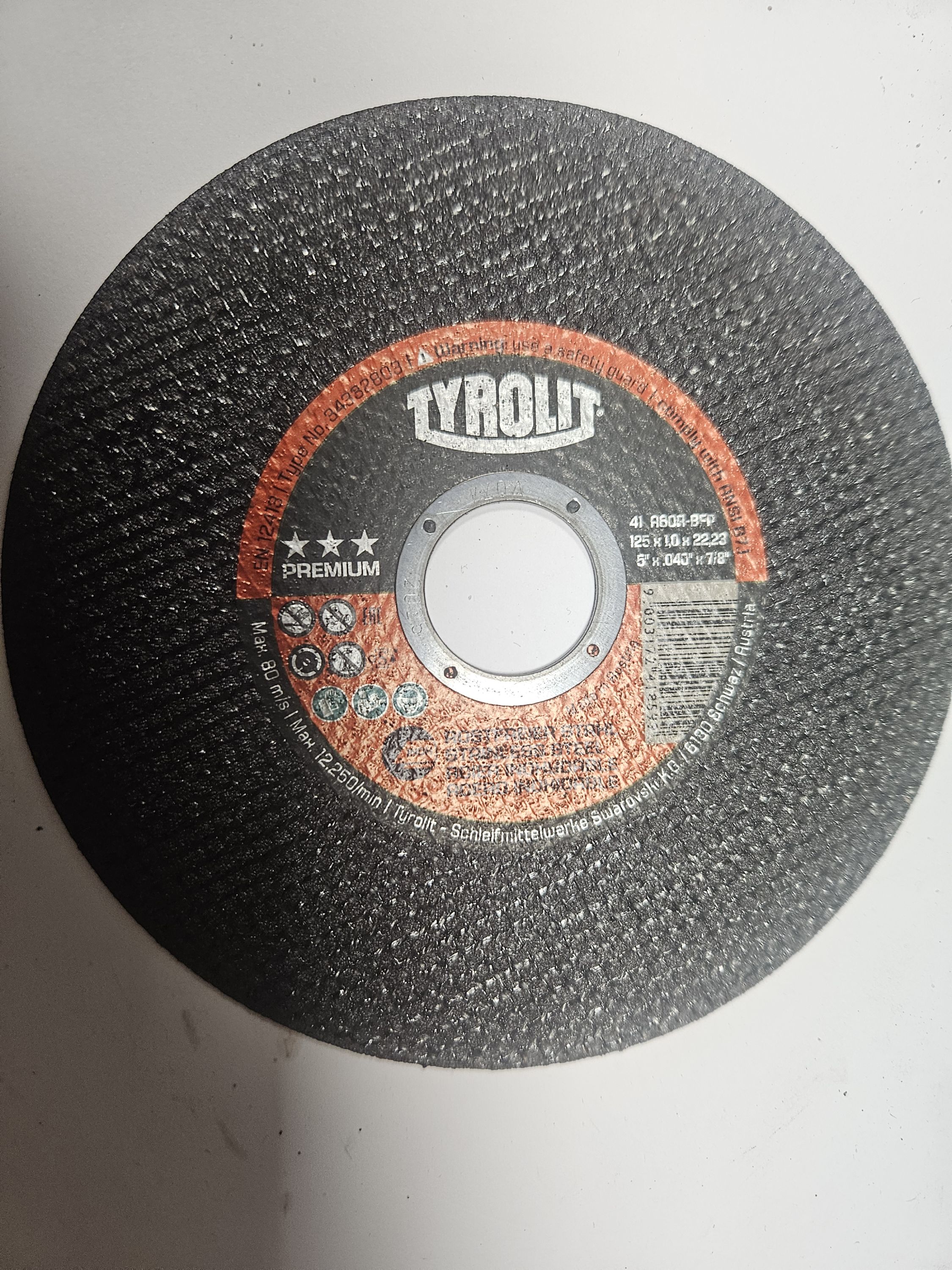 TYROLIT Vágókorong 125x1x22,23mm Premium (PIROS) termék fő termékképe