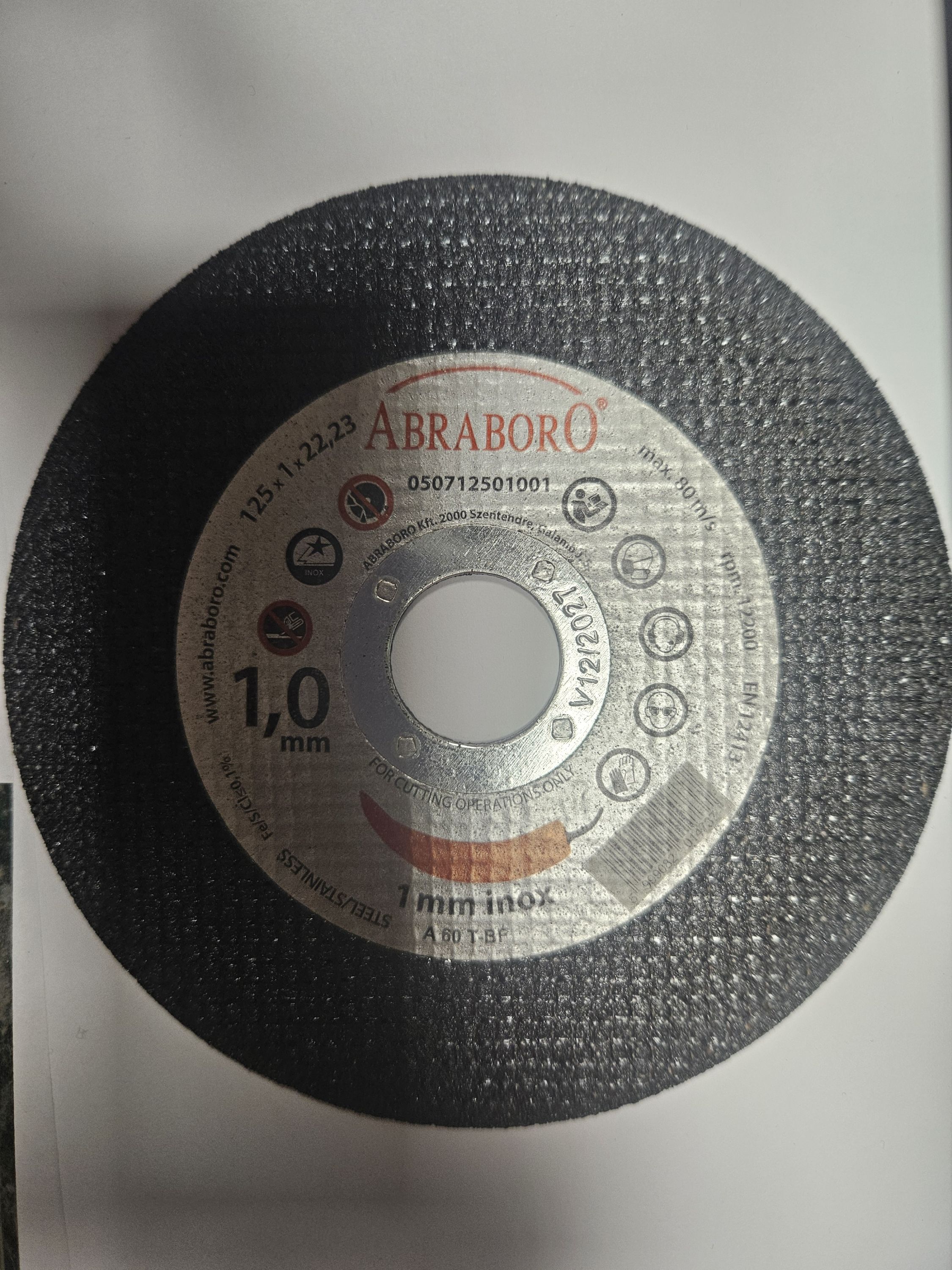 ABRABORO fémvágó korong 125 x 1.0 x 22 mm CHILI INOX termék fő termékképe