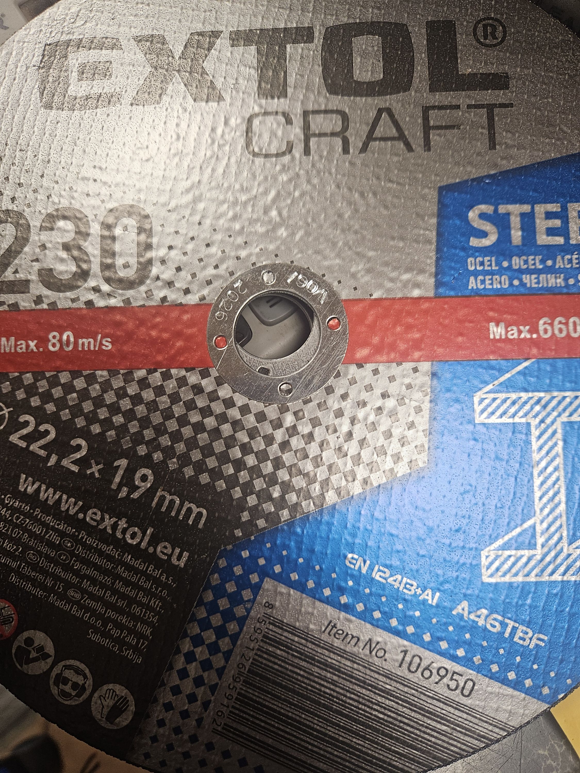 EXTOL CRAFT Vágókorong 230x1,9 mm ACÉL termék fő termékképe