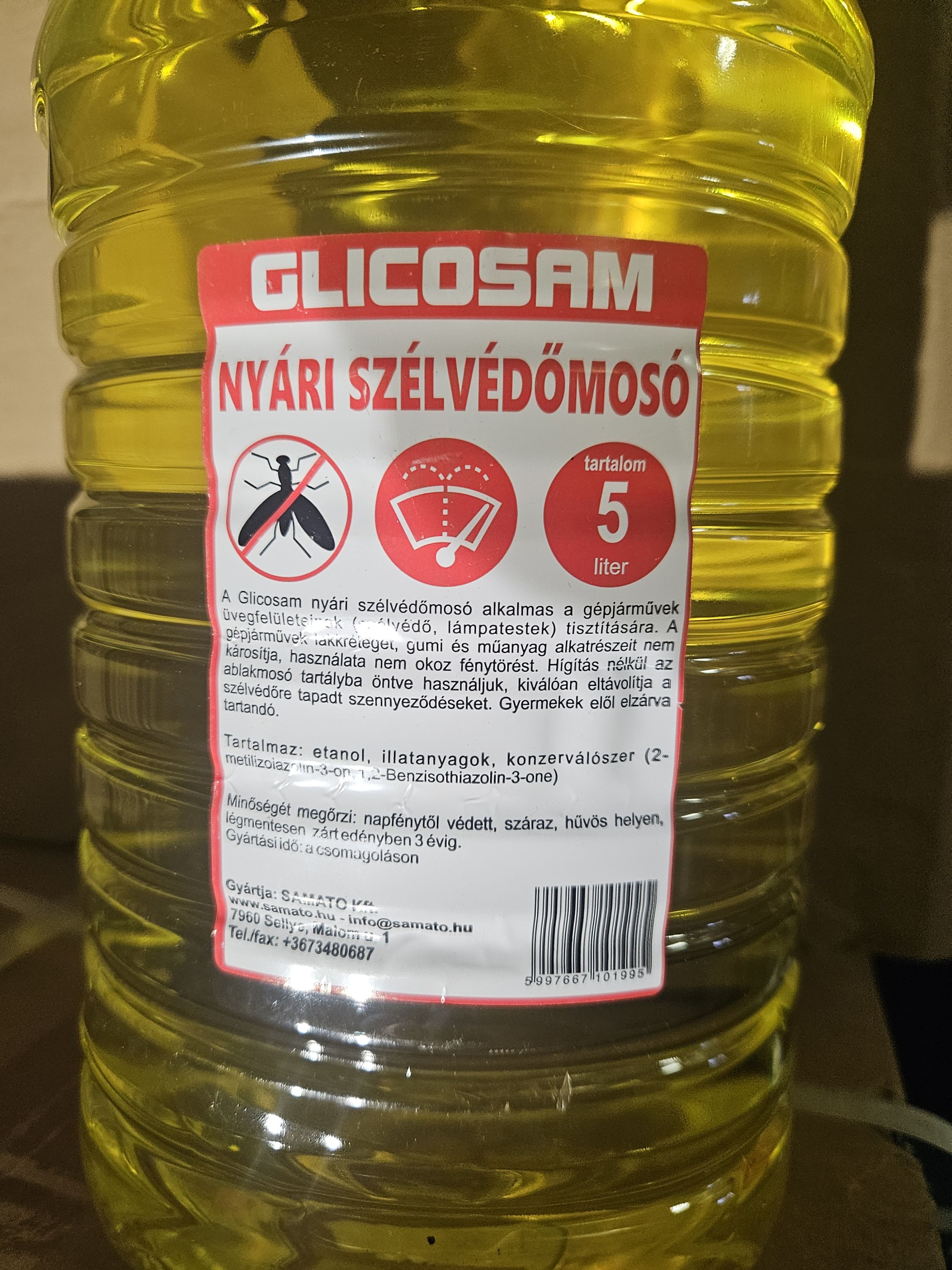 GLICOSAM szélvédőmosó bogároldóval nyári 5 Liter termék fő termékképe