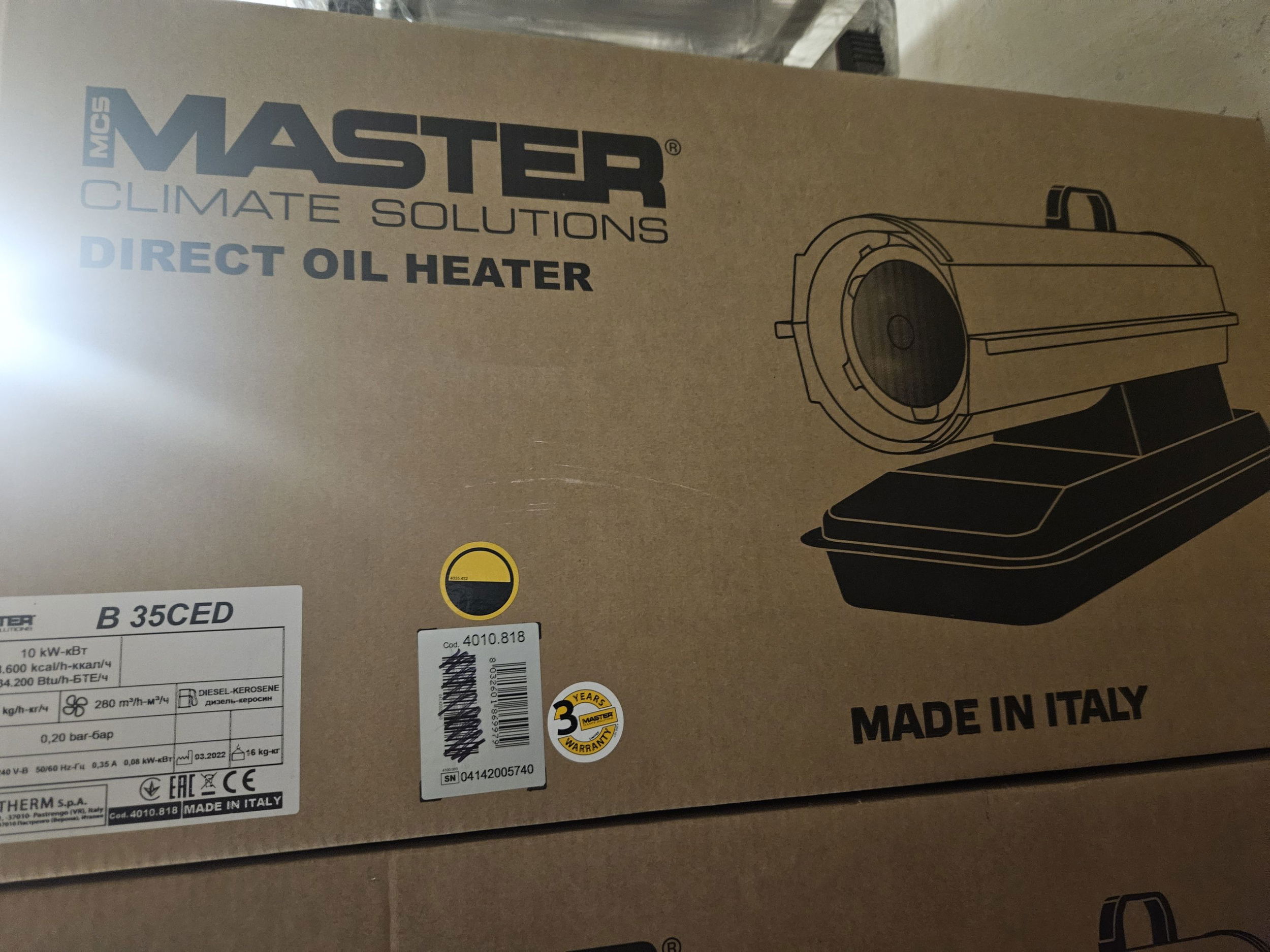 MASTER Gázolajos Hőlégbefújó B35CED 10 KW termék fő termékképe