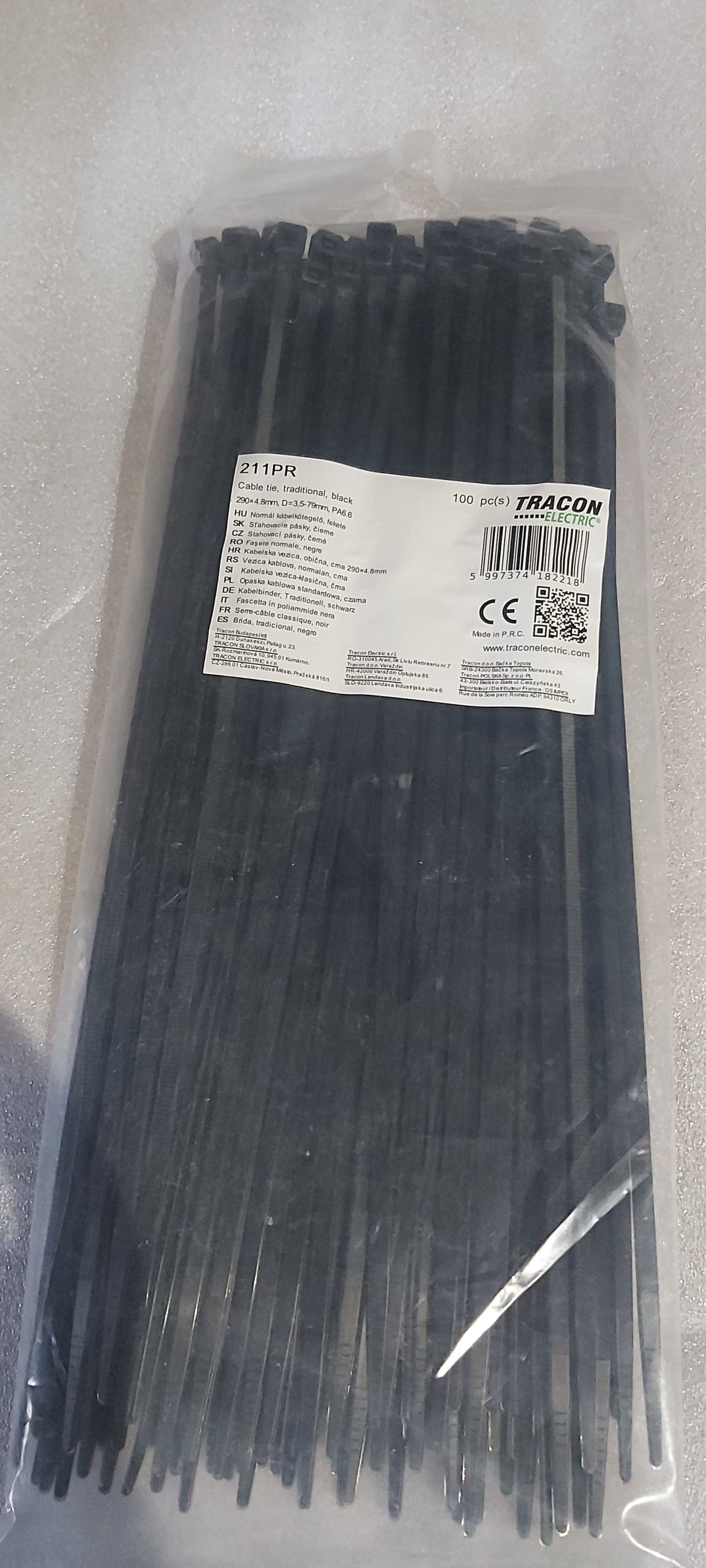 TRACON kábelkötegelő 4,8 x 290 mm  fekete termék fő termékképe