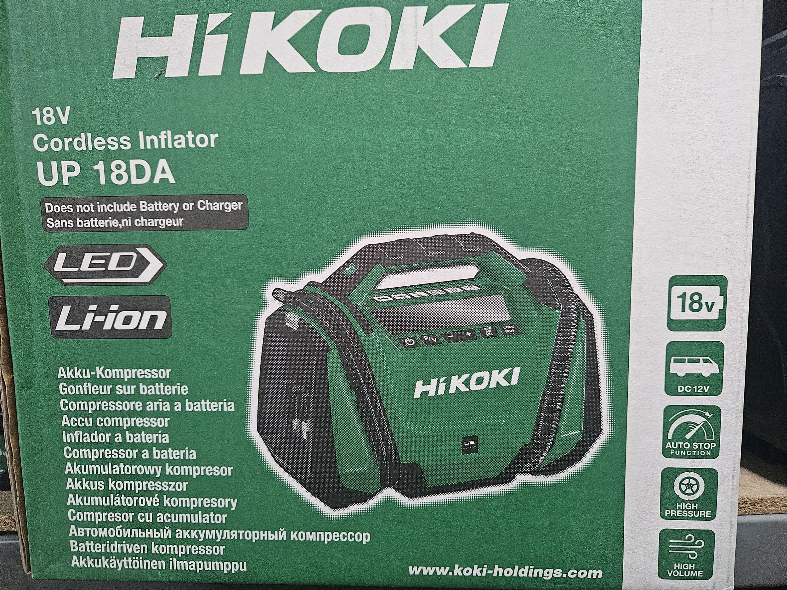 HIKOKI Akkumulátoros kompresszor , lámpa UP18DA termék fő termékképe