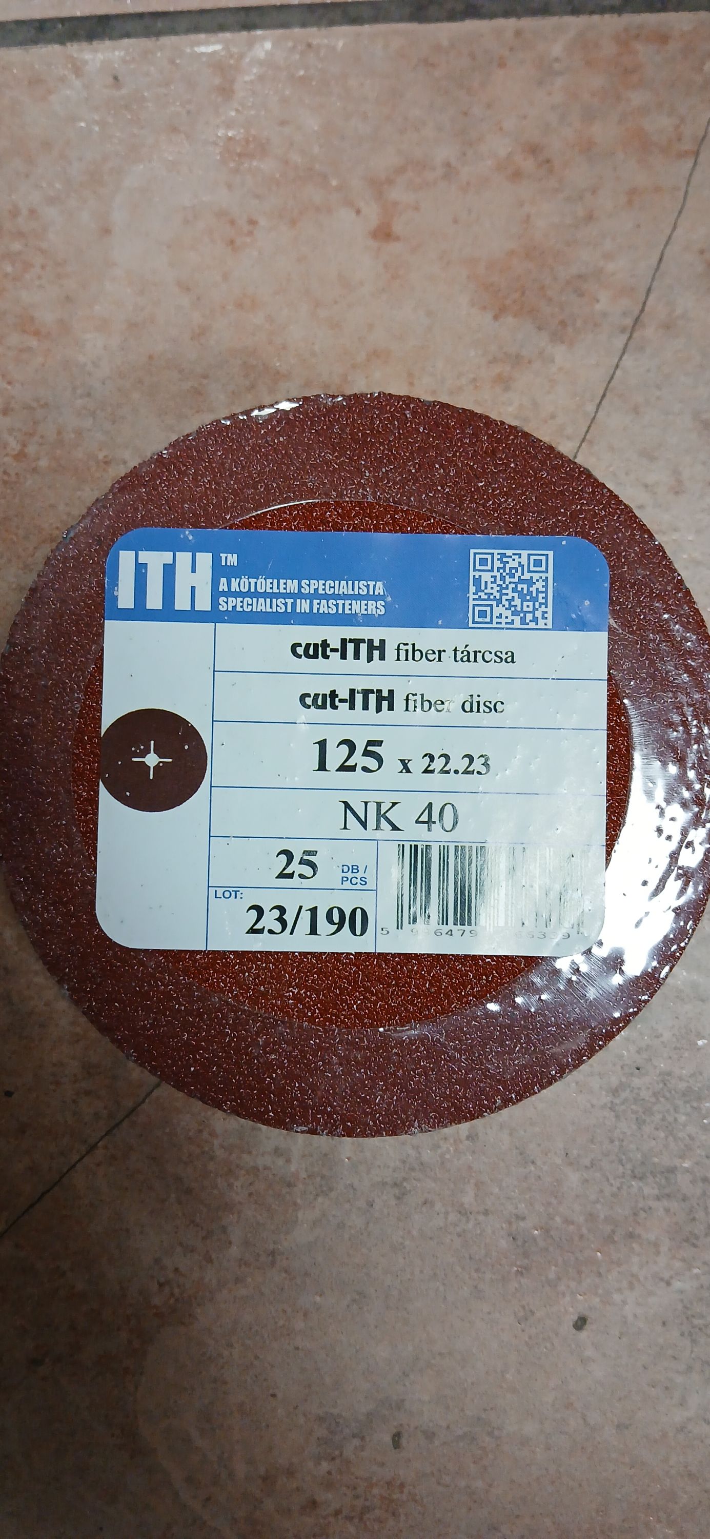 ITH Cut Ith Fíbertárcsa 125mm barna P40 termék fő termékképe