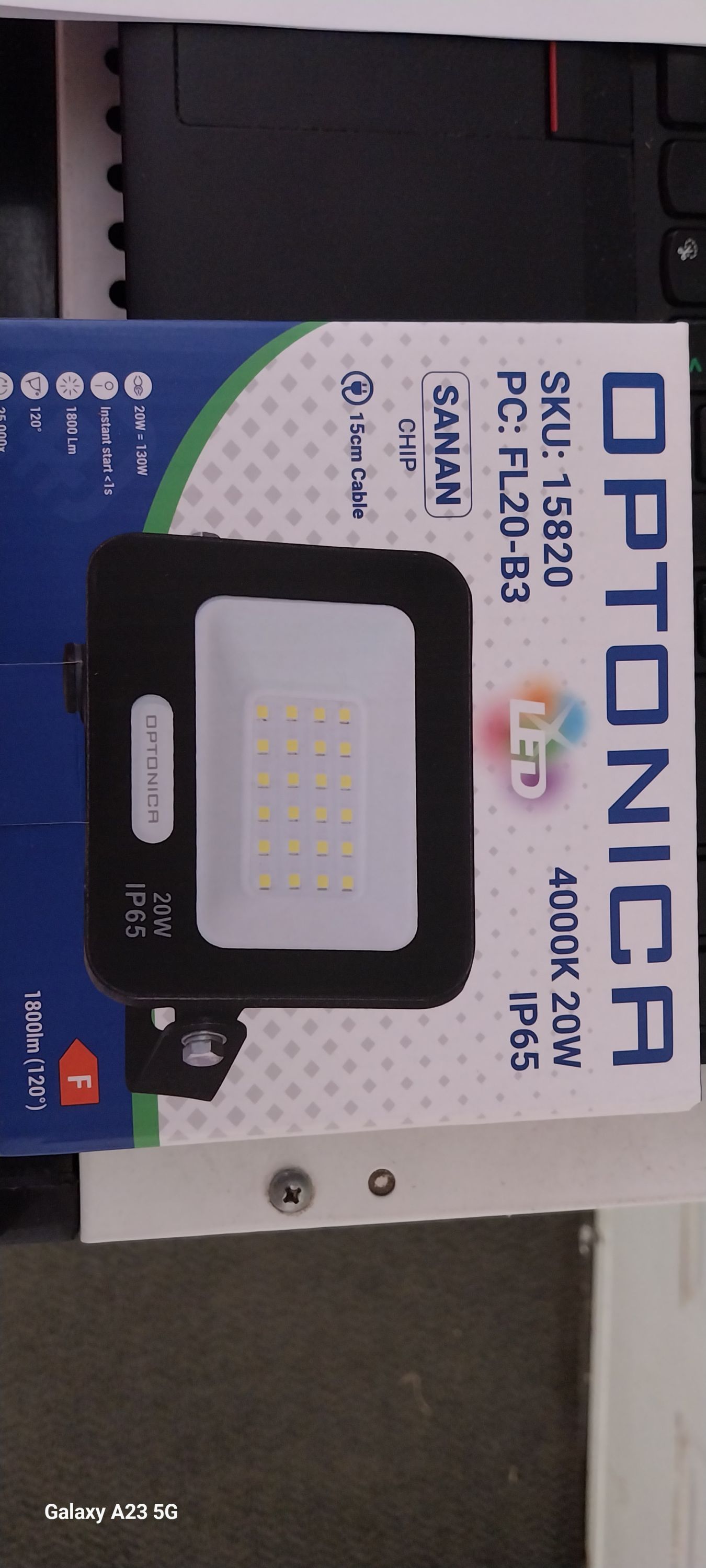 OPTONICA Led reflektor  20W 4000K Black termék fő termékképe