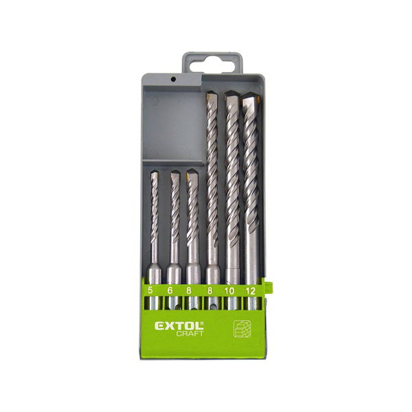 EXTOL Betonfúró készlet. normál befogás ; 6db, 5-12mm, (5-6-8×110, 8-10-12×160) termék fő termékképe