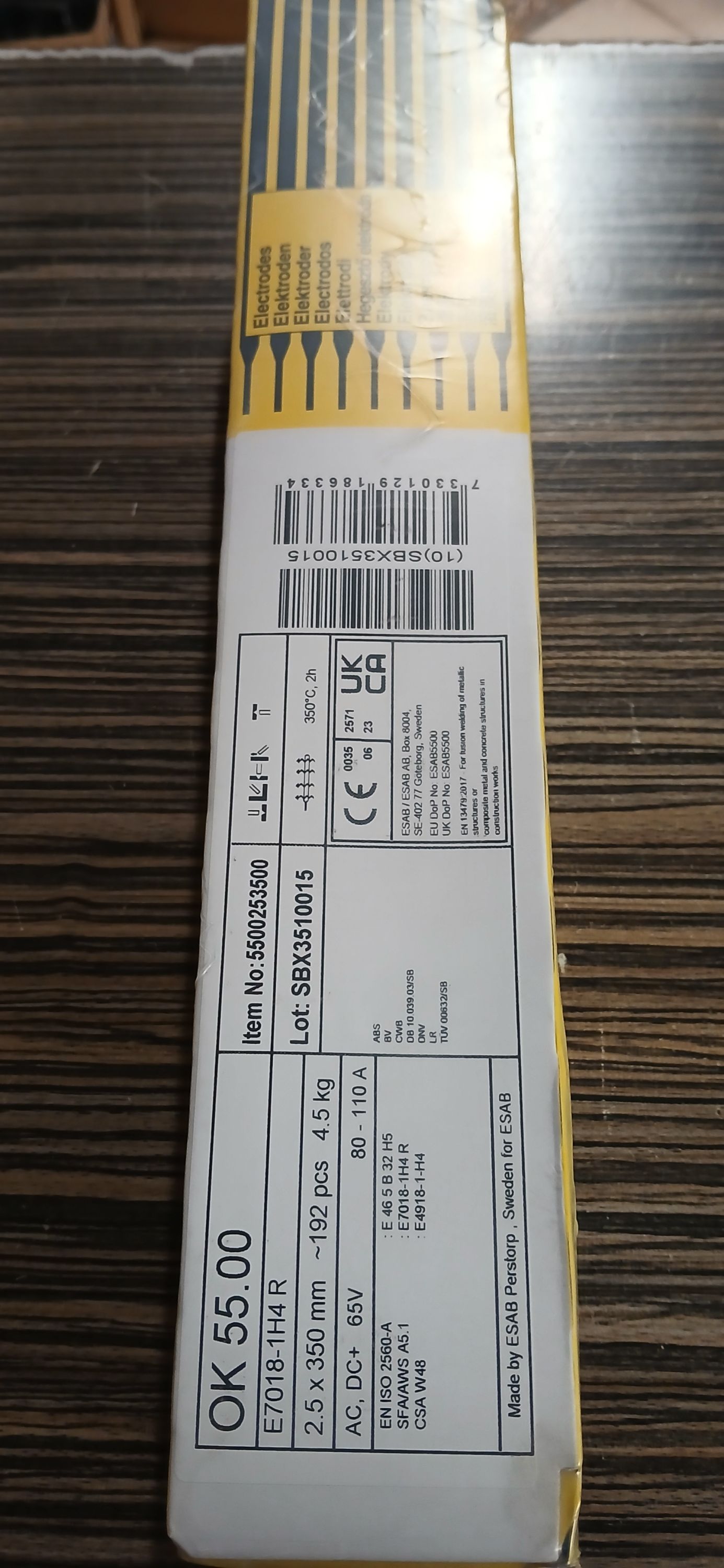 Esab OK 5500 Elektróda 2,5 mm 4,5kg termék fő termékképe