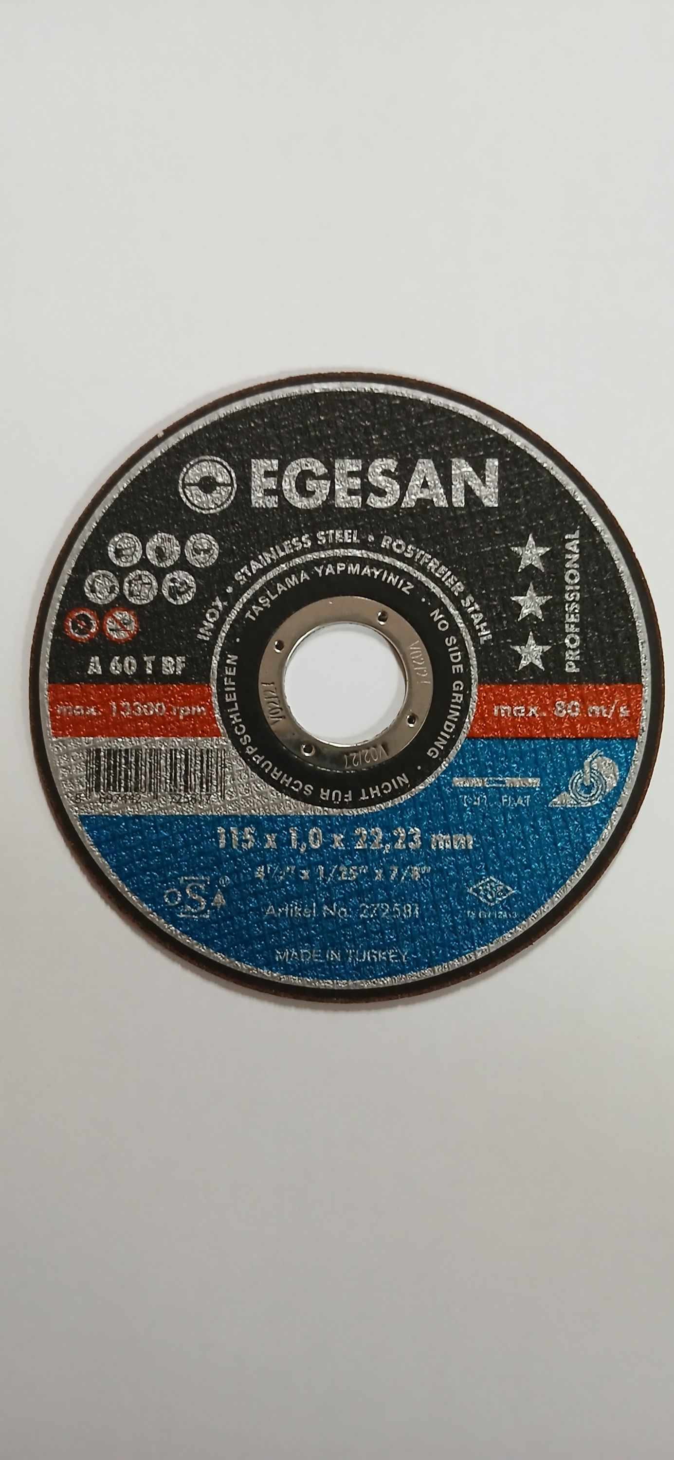 Egesan Vágókorong Fém 115 x 1 mm INOX+ termék fő termékképe