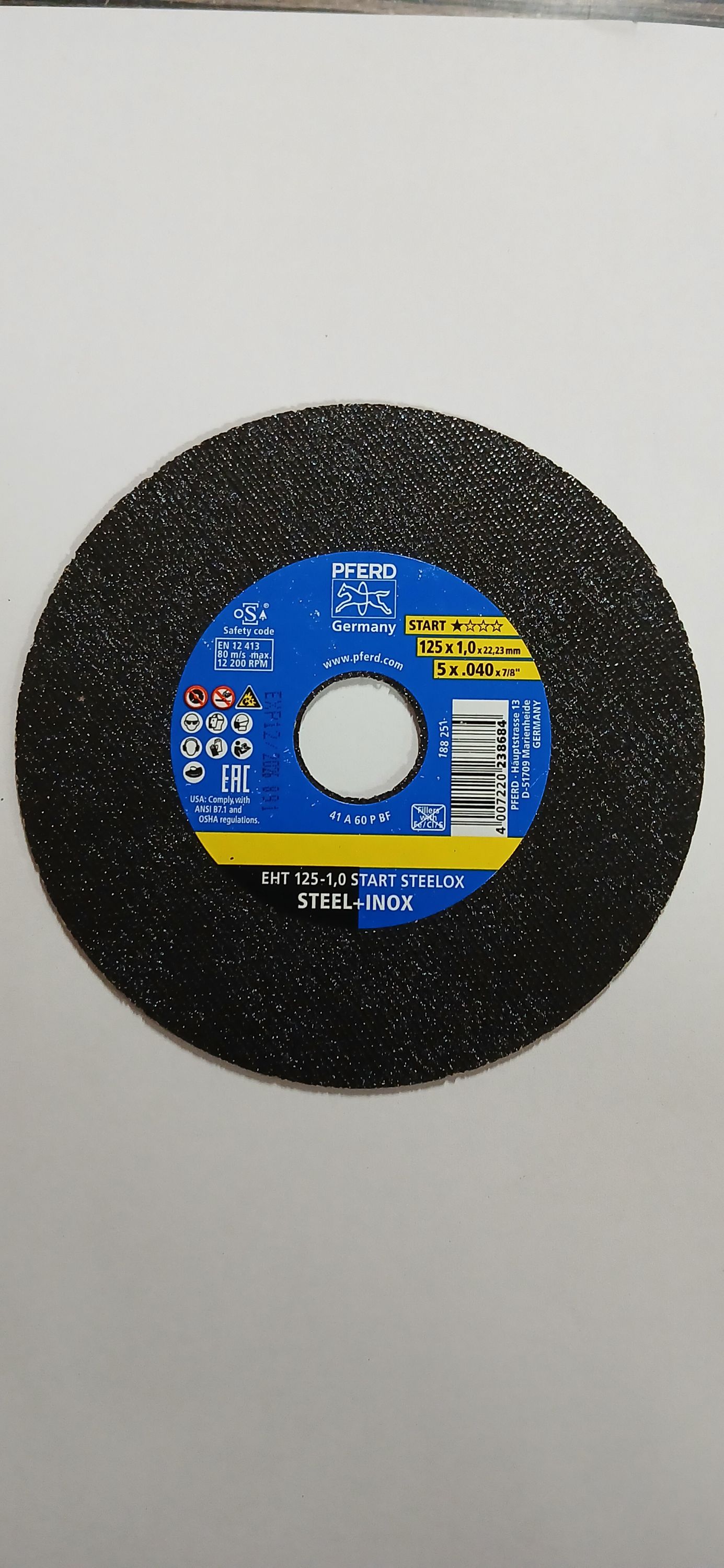 Pferd Vágókorong Fém 125 x 1 mm Inox termék fő termékképe