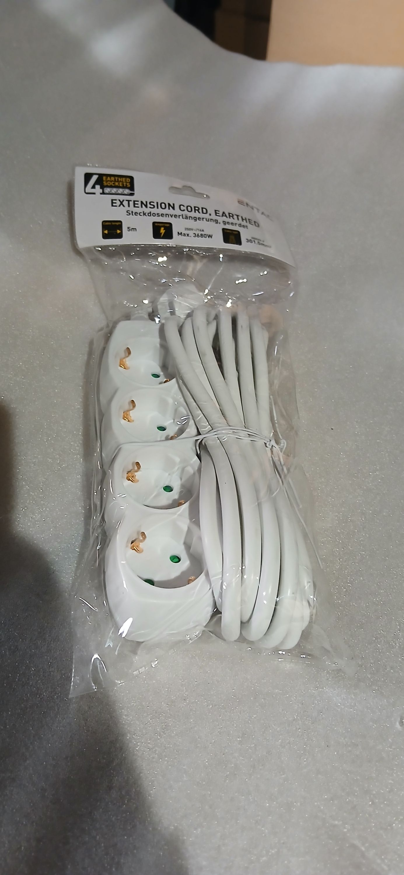 ENTAC elosztó 4 foglalat 5m 3G1.5mm2 termék fő termékképe