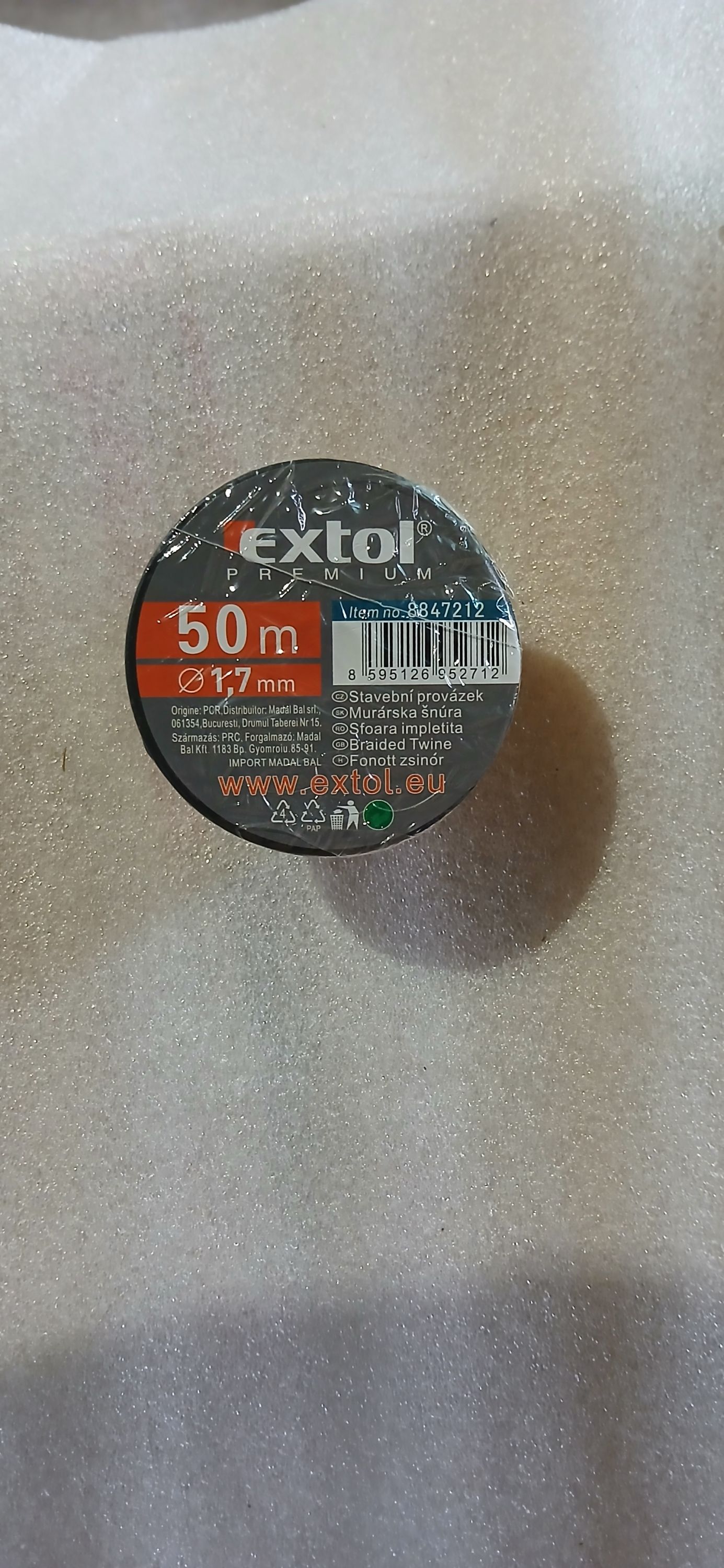 EXTOL Köműves zsínór sárga 50méteres termék fő termékképe