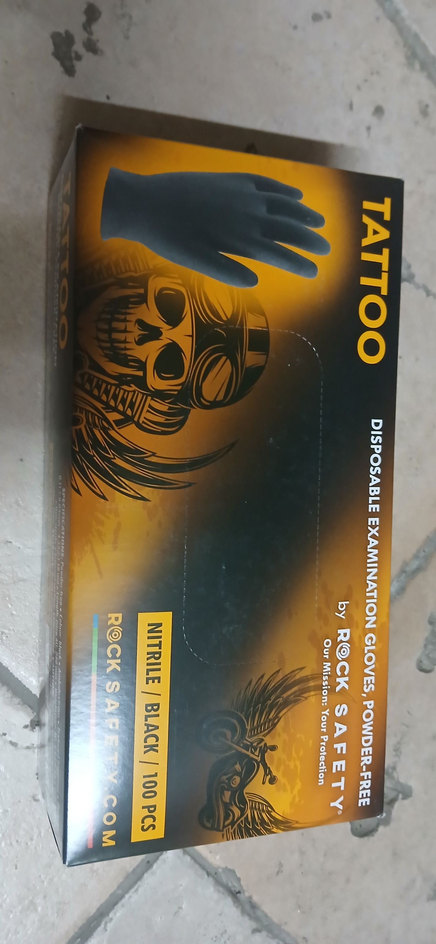 ROCK SAFETY Tatto Nitril kesztyű fekete 100db/doboz M-es termék fő termékképe