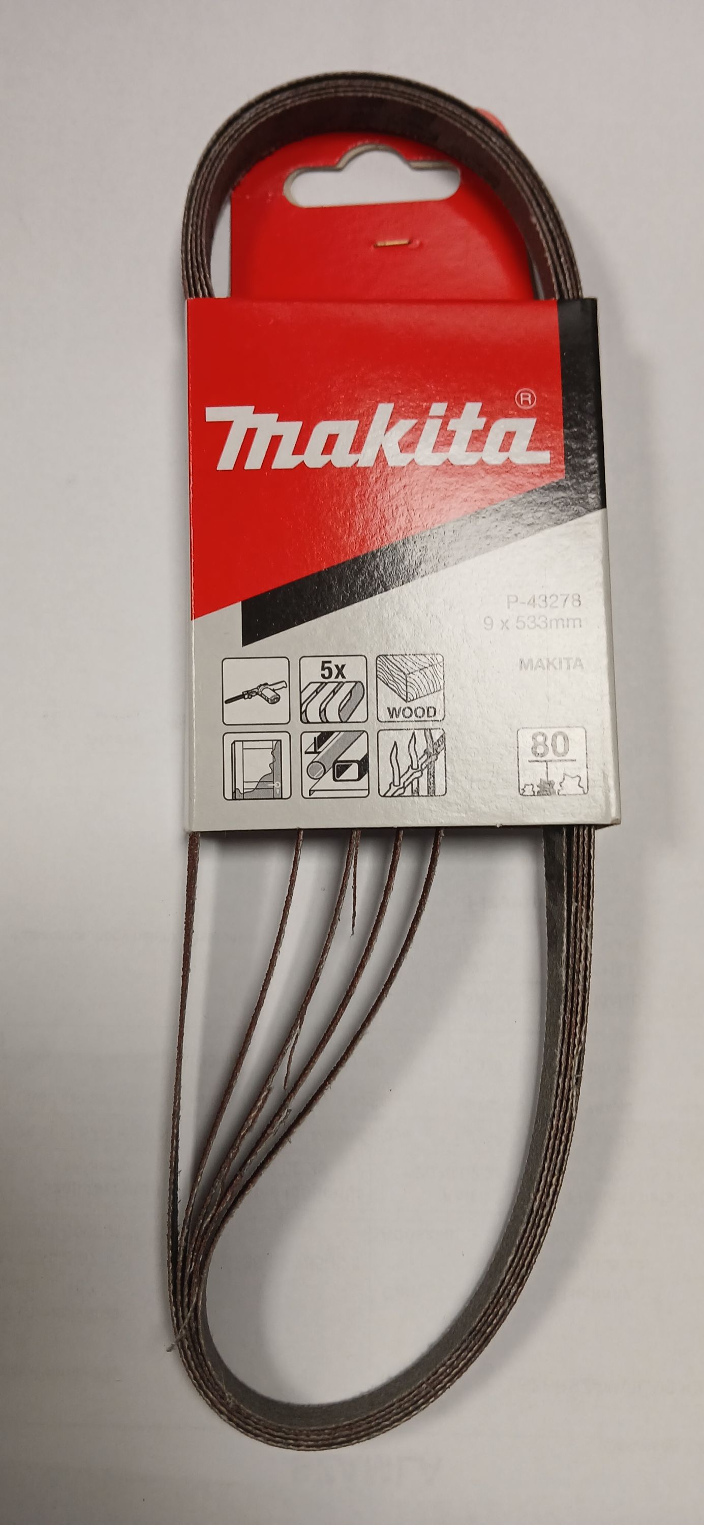 Makita keskeny csiszolószalag 9x533 mm K80/5db /csom termék fő termékképe
