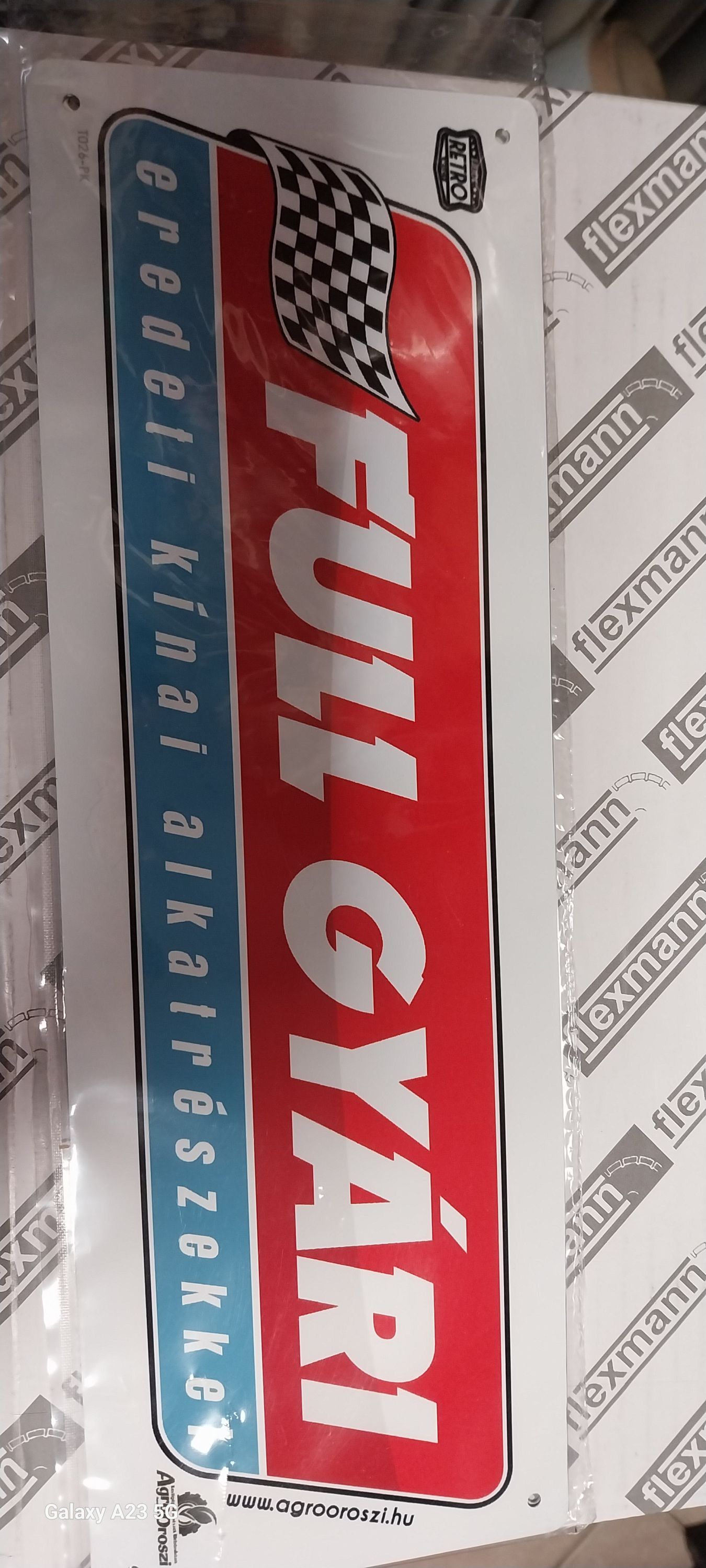 Retro fémtábla - Full gyári, eredeti kínai alkatrészekkel - piros kék - A4 - 20x30 cm termék fő termékképe