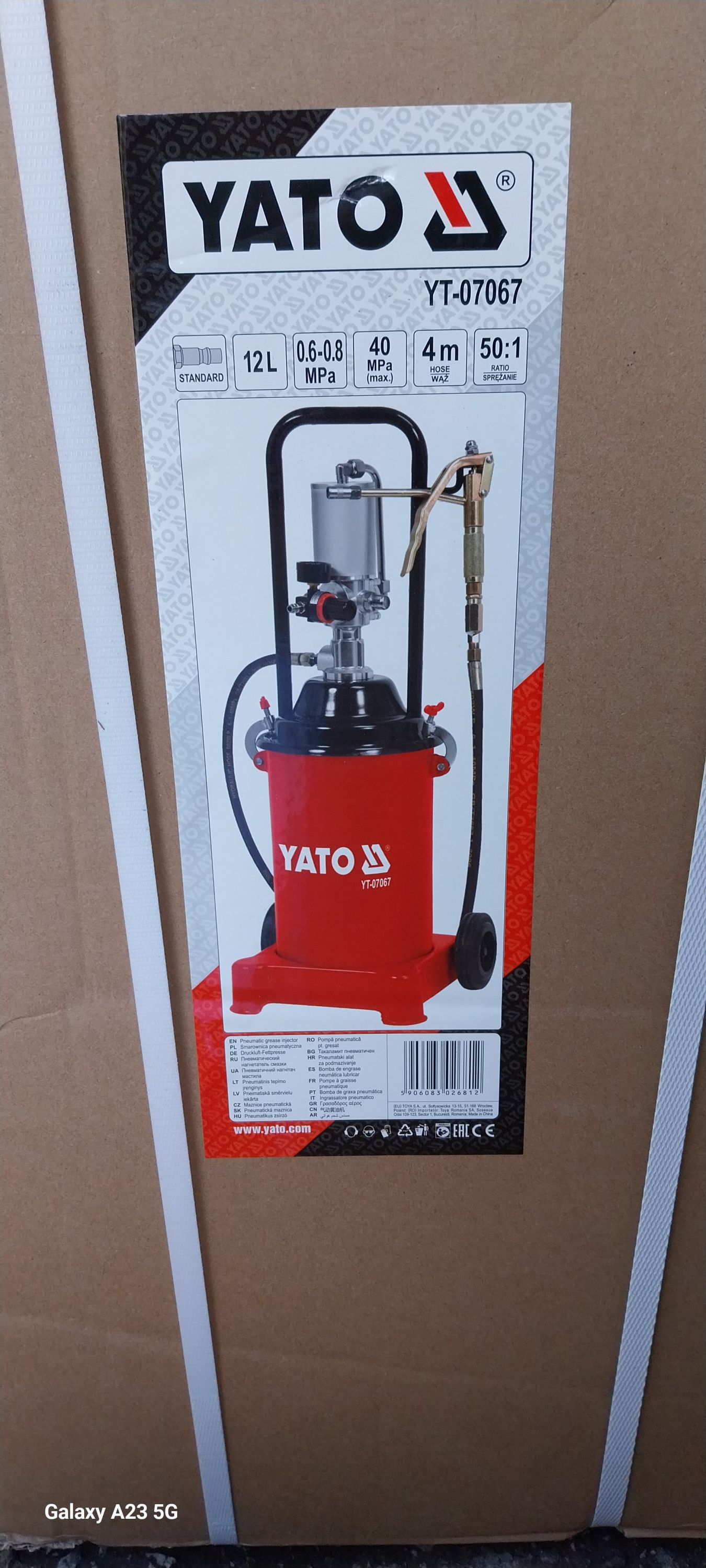 YATO Pneumatikus zsírzó pumpa 12 literes termék fő termékképe