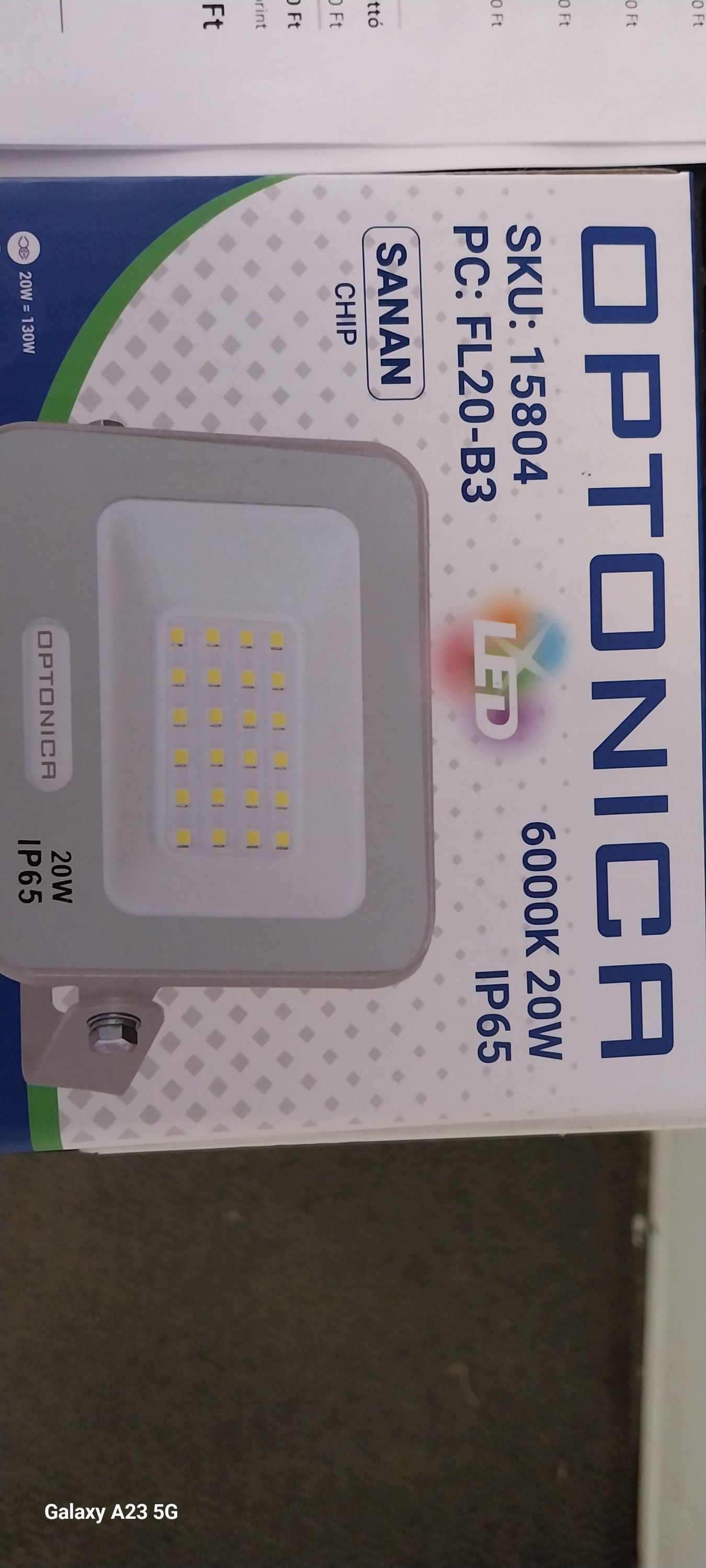 OPTONICA Led reflektor  20W 6000K fehér termék fő termékképe