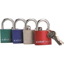 EXTOL Lakat, vas, 3 kulccsal, dobozban ; 32mm termék fő termékképe