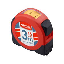 EXTOL Mérőszalag, ablakos, gumírozott, 1 stoppos, 3m×16mm termék fő termékképe
