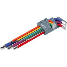 EXTOL Imbuszkulcs készlet, 9db, több színű, extra hosszú; gömbfej, 9db 1,5-10mm, CV., 90-230mm termék fő termékképe