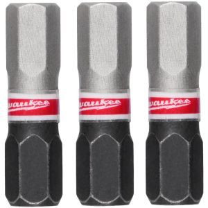 Milwaukee Shockwave Impact Duty™ csavarozó bit, 25 mm, Hex 6 mm, 3 db/bliszter termék fő termékképe
