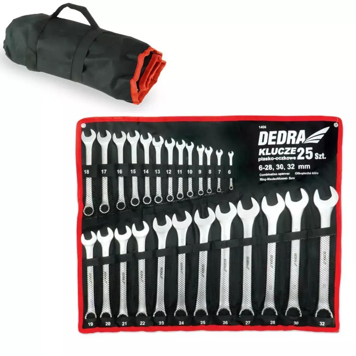 DEDRA Csillag-villáskulcs 25db-os, 6-32mm, CrV, PVC tartóban termék fő termékképe