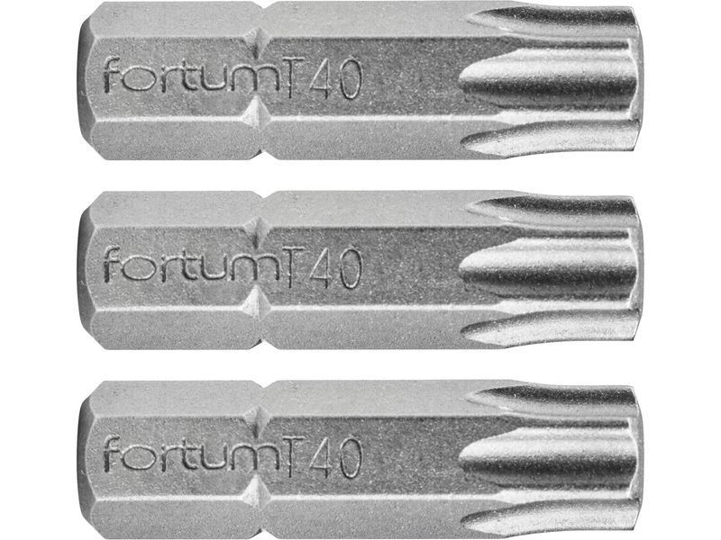 Fortum Behajtóhegy TORX, 3 db, S2 acél; T 40×25mm, bliszteren termék fő termékképe