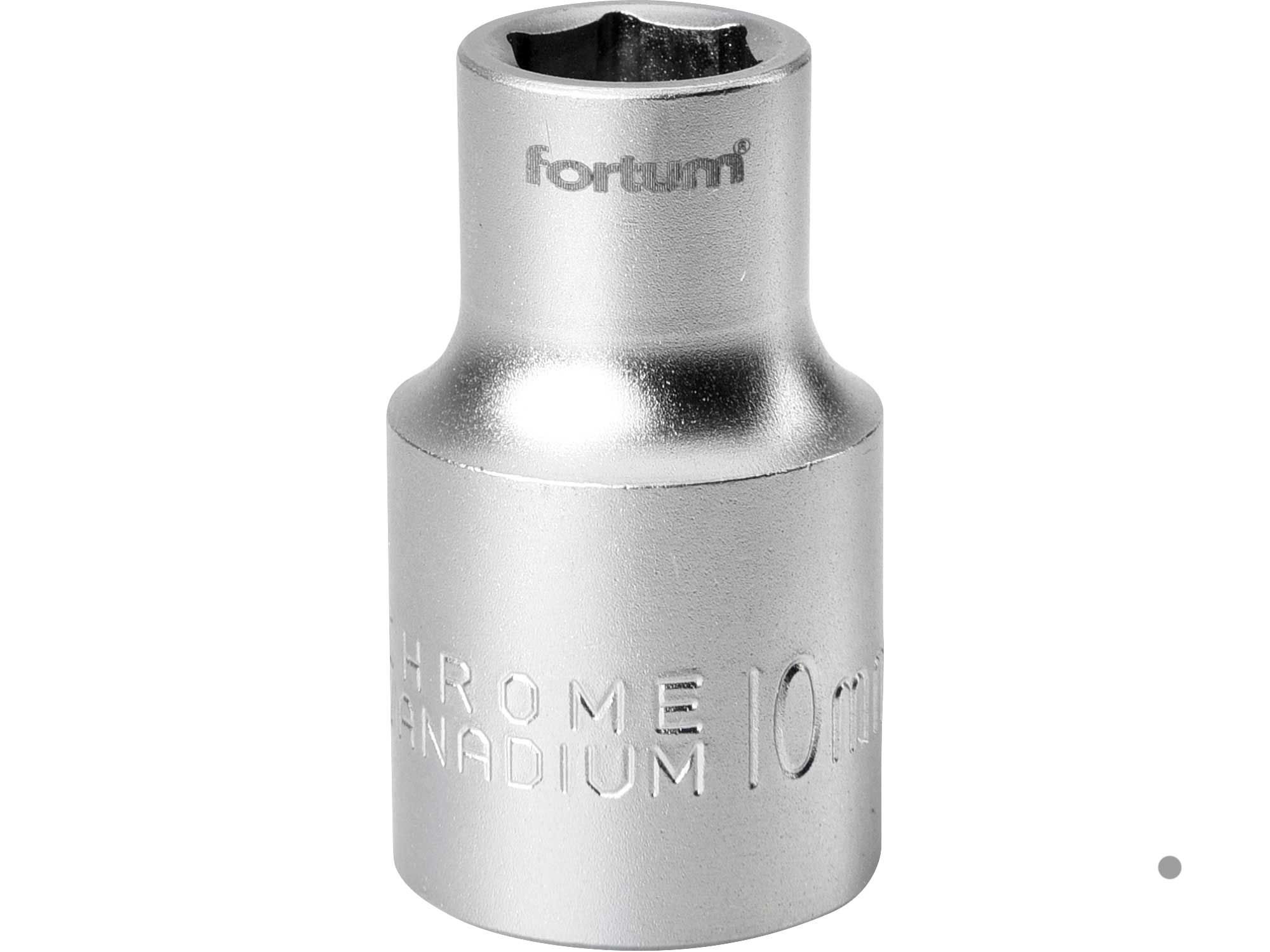 Fortum dugófej, 1/2", 10mm, 61CrV5, mattkróm, 38mm hosszú FORTUM termék fő termékképe