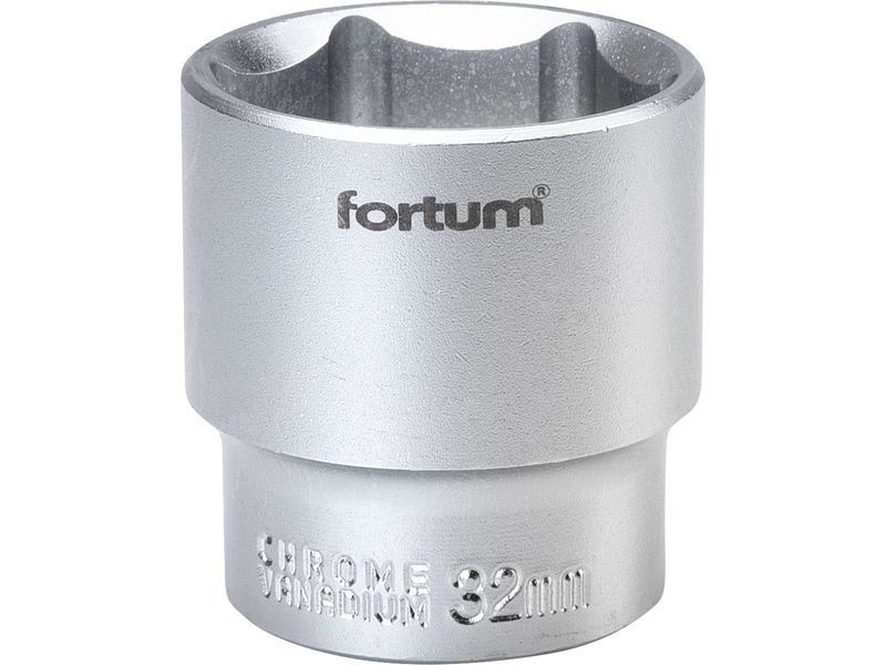 Fortum dugófej, 1/2", 32mm, 61CrV5, mattkróm; 44mm hosszú FORTUM termék fő termékképe
