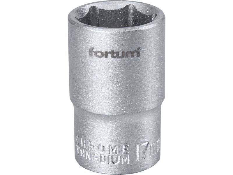 Fortum dugófej, 1/2", 17mm, 61CrV5, mattkróm, 38mm hosszú FORTUM termék fő termékképe