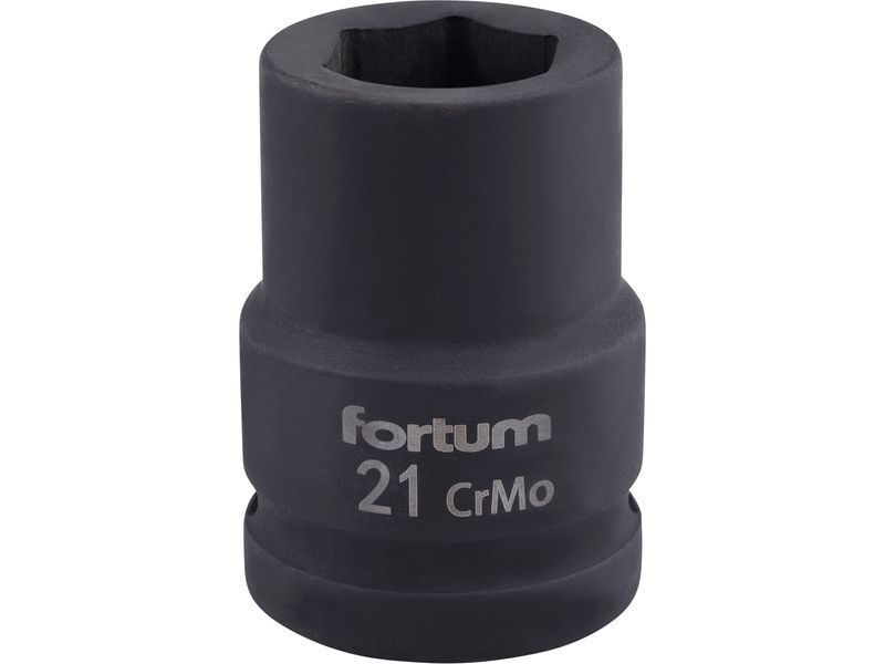 FORTUM gépi (impakt) dugófej 3/4", 21mm, L 52 mm, feketített, termék fő termékképe