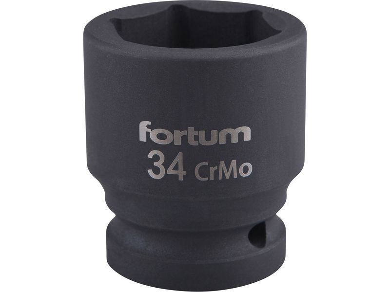 Fortum gépi (impakt) dugófej 3/4", 34mm, L 57 mm, feketített, FORTUM termék fő termékképe