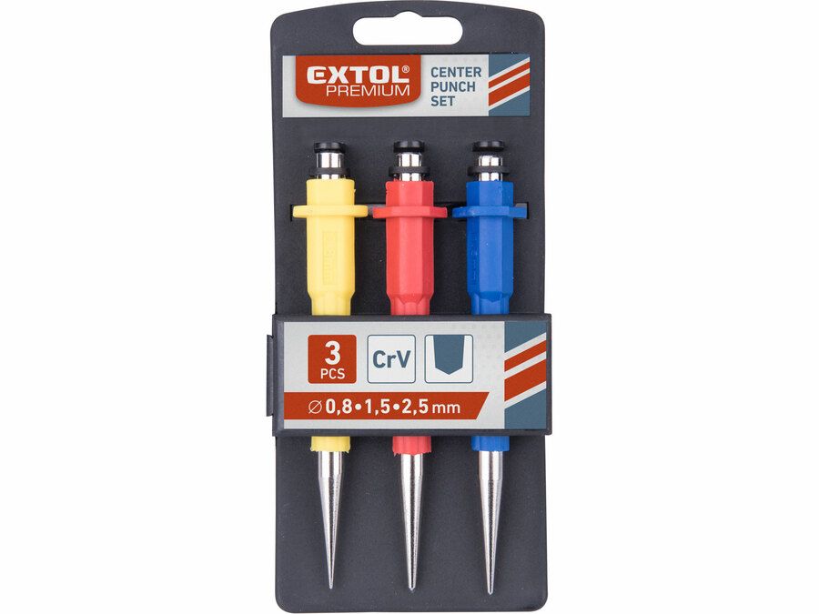 EXTOL Pontozó klt. 3db-os; 0,8-1,5-2,5mm; CrV termék fő termékképe