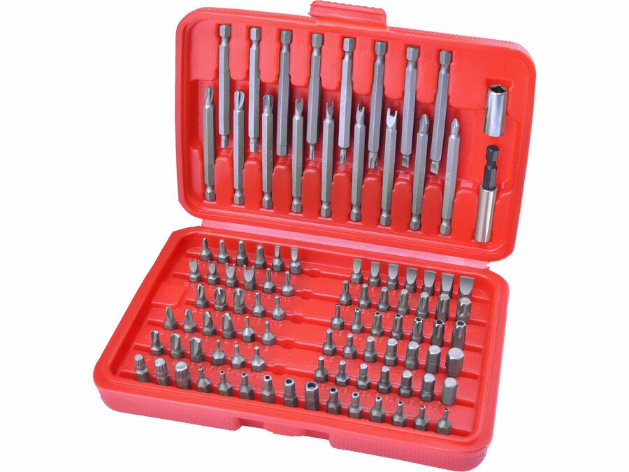 EXTOL Behajtó  készlet 98 db Cr.V., lapos:3-7mm, PH0-3, PZ0-3, HEX 1,5-6mm, T és TTa 8-40, hosszú bitekkel is termék fő termékképe