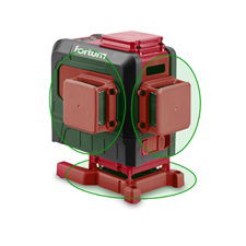 Fortum Automatikus lézeres vízszintező, ZÖLD, 3D (3×360°) pontosság: 0,2mm/1m, 1/4" és 5/8" menet termék fő termékképe