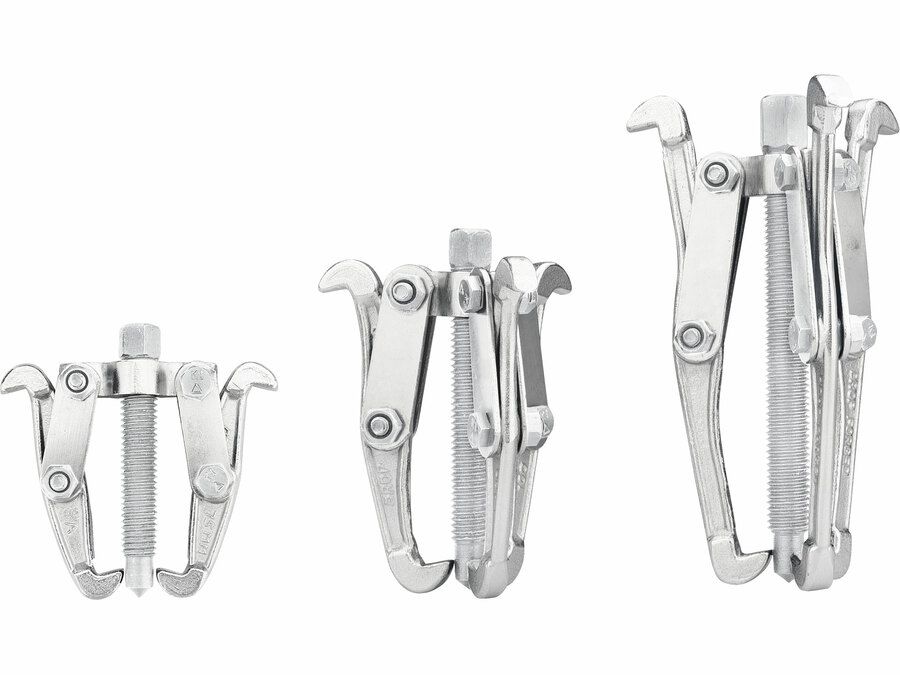 EXTOL Csapágylehúzó készlet  krómozott, 3db; 75mm 2 karmú, 100mm 3 karmú, 150mm 3karmú termék fő termékképe