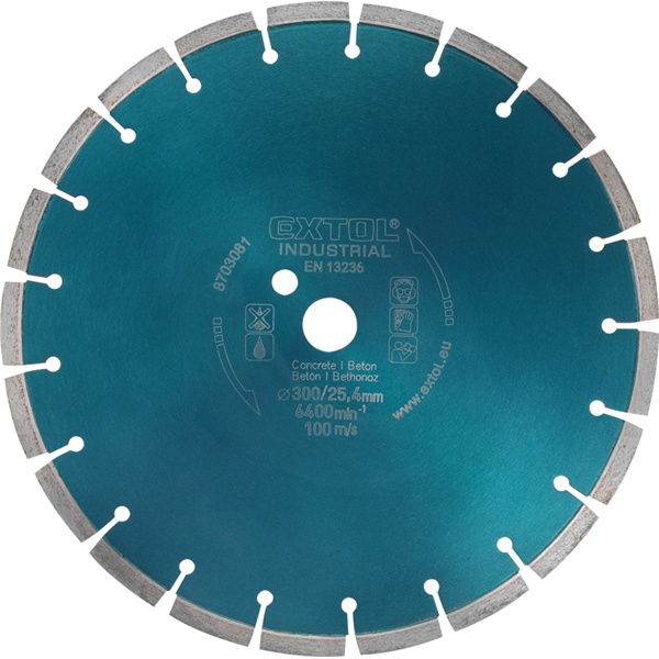 EXTOL Gyémántvágó BETON-ra, ipari korong, szegmenses; 400×25,4mm, száraz és vizes vágásra termék fő termékképe