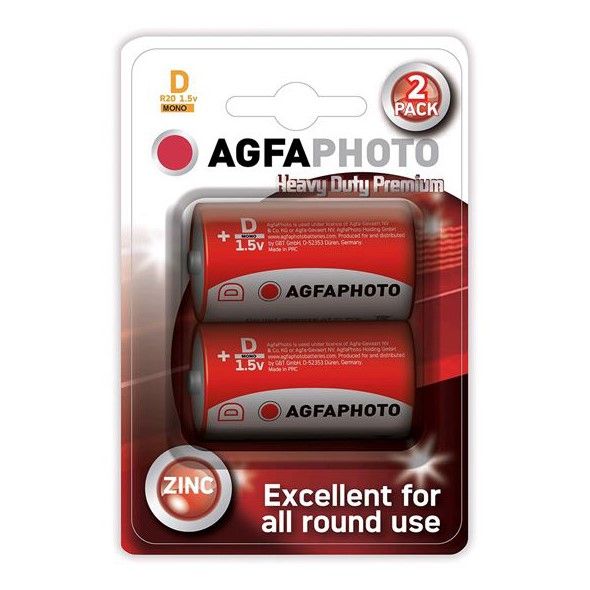 AgfaPhoto Elem D góliát, Heavy Duty 1.5V D/R20 Piros, féltartós 2 db-os termék fő termékképe