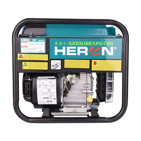 HERON benzin-gázmotoros áramfejlesztő, 3,7 kVA, 230V, 1 fázisú, inverteres termék fő termékképe